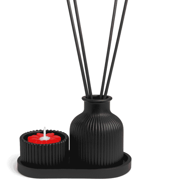 DIF-CDL-BLK DIFFUSER +CANDLEPOT +PLATE