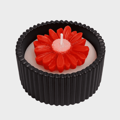 RIBBED DAISY CANDLE POT