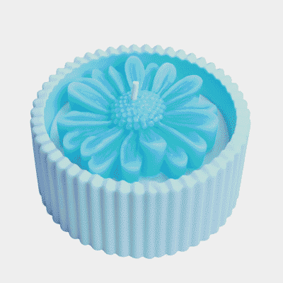 RIBBED DAISY CANDLE POT