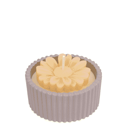 RIBBED DAISY CANDLE POT