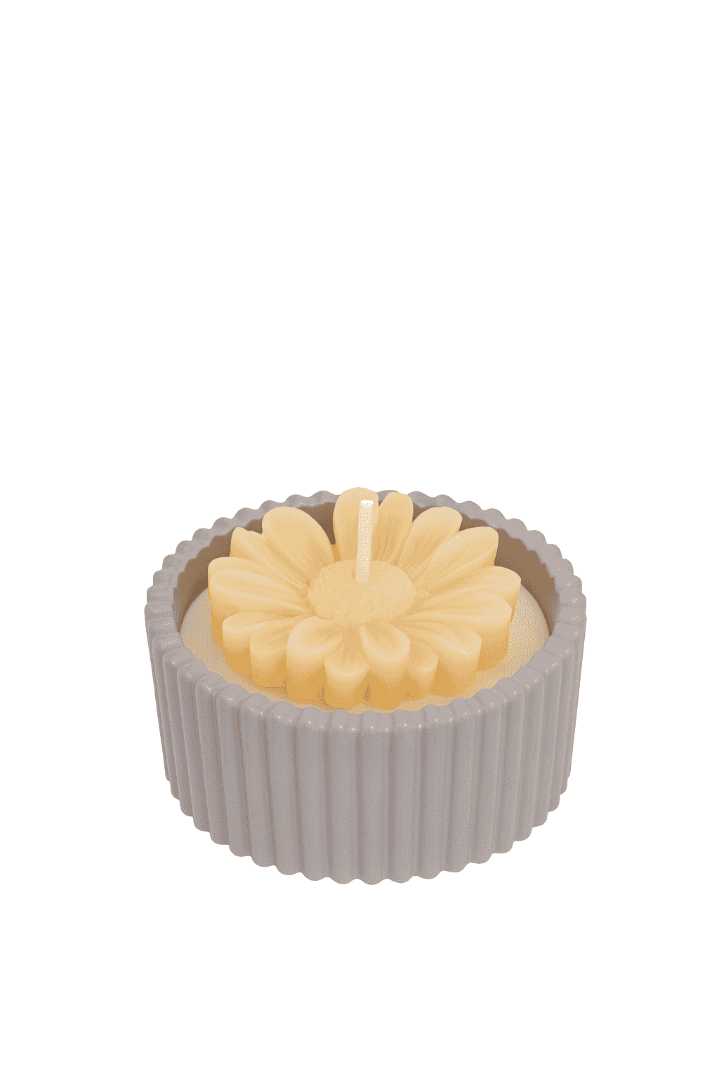 RIBBED DAISY CANDLE POT