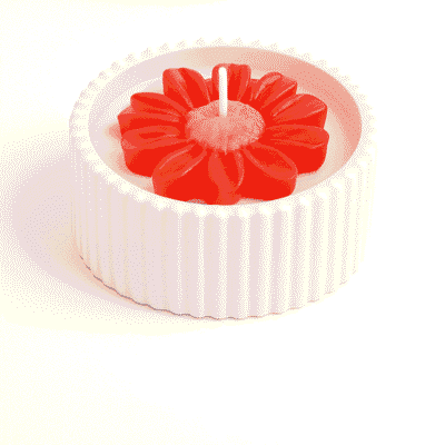 RIBBED DAISY CANDLE POT