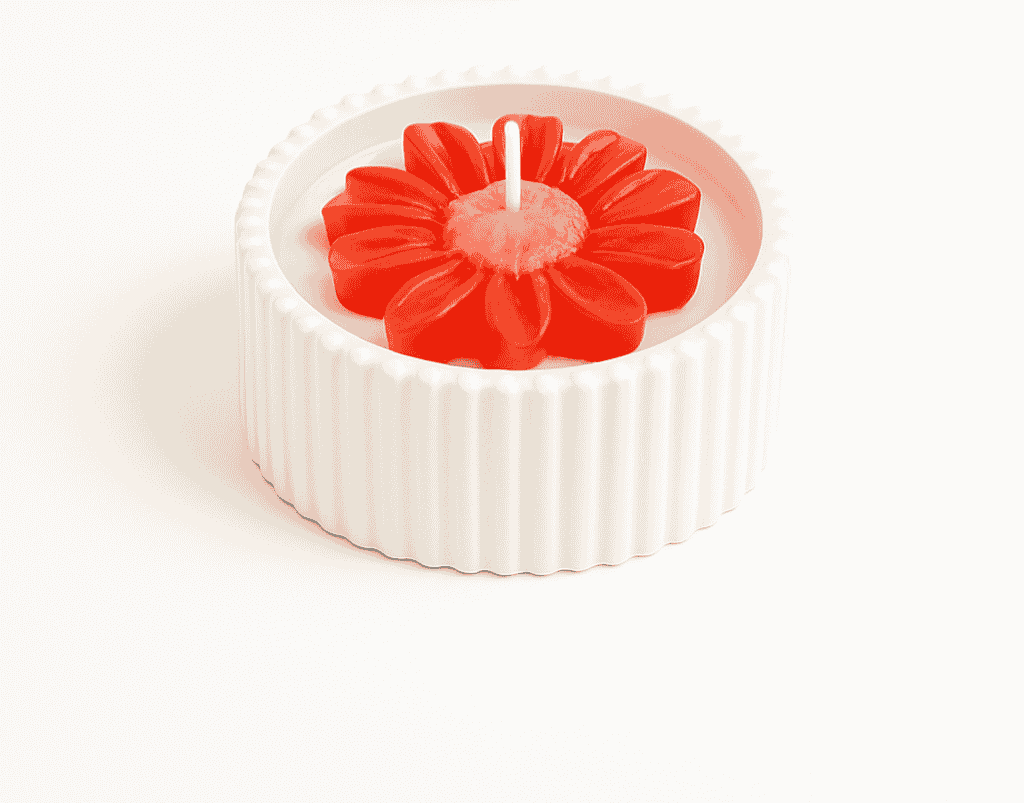 RIBBED DAISY CANDLE POT