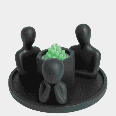 FAM-SUC-BLK FAMILY+ SUCCULENT+ PLATE