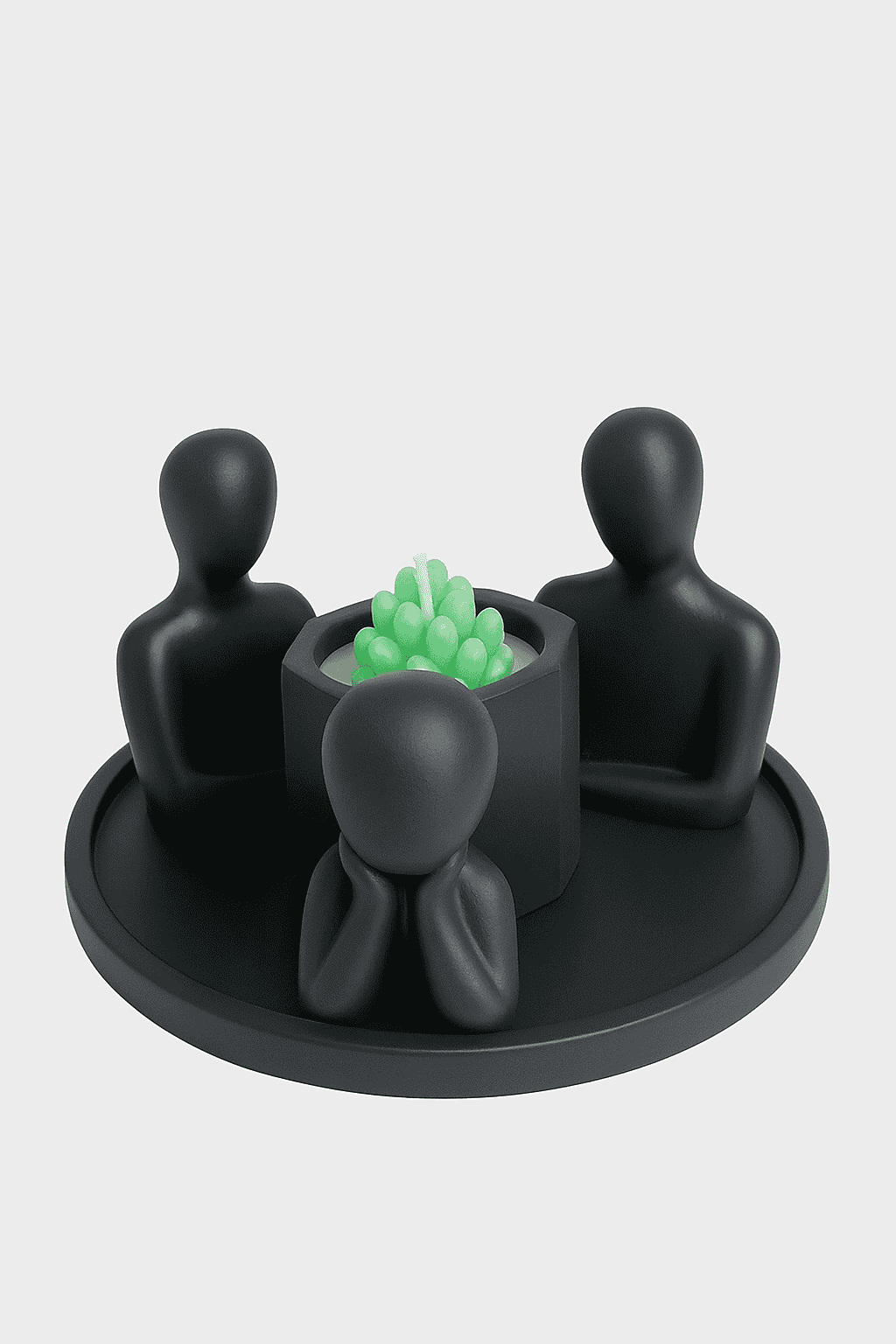 FAM-SUC-BLK FAMILY+ SUCCULENT+ PLATE