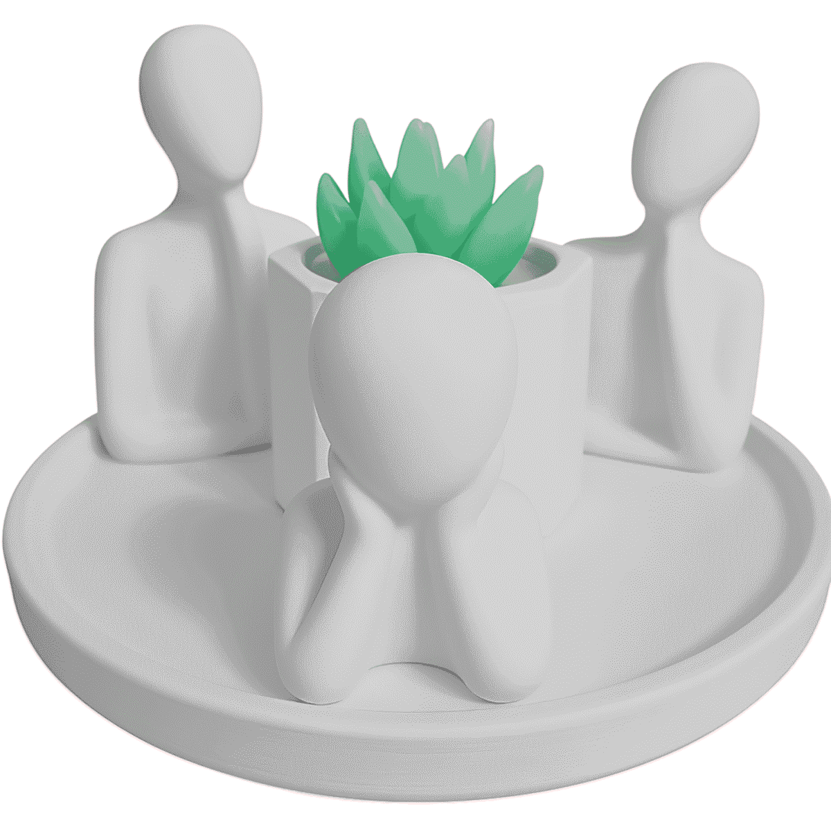 FAM-SUC-WHT FAMILY+ SUCCULENT+ PLATE