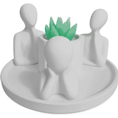 FAM-SUC-WHT FAMILY+ SUCCULENT+ PLATE