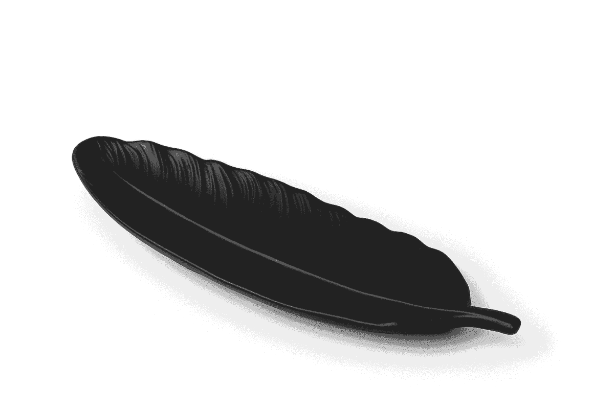 LEF-PLT-BLK LEAF PLATE