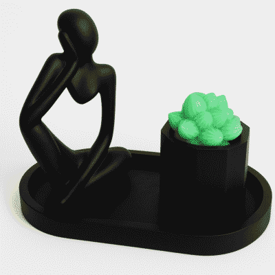 MAN SUC BLK MAN+SUCCULENT +PLATE