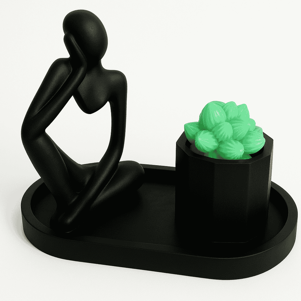 MAN SUC BLK MAN+SUCCULENT +PLATE