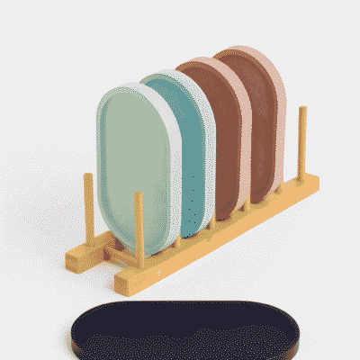 PLT-OVL-BLK LONG OVAL TRAY