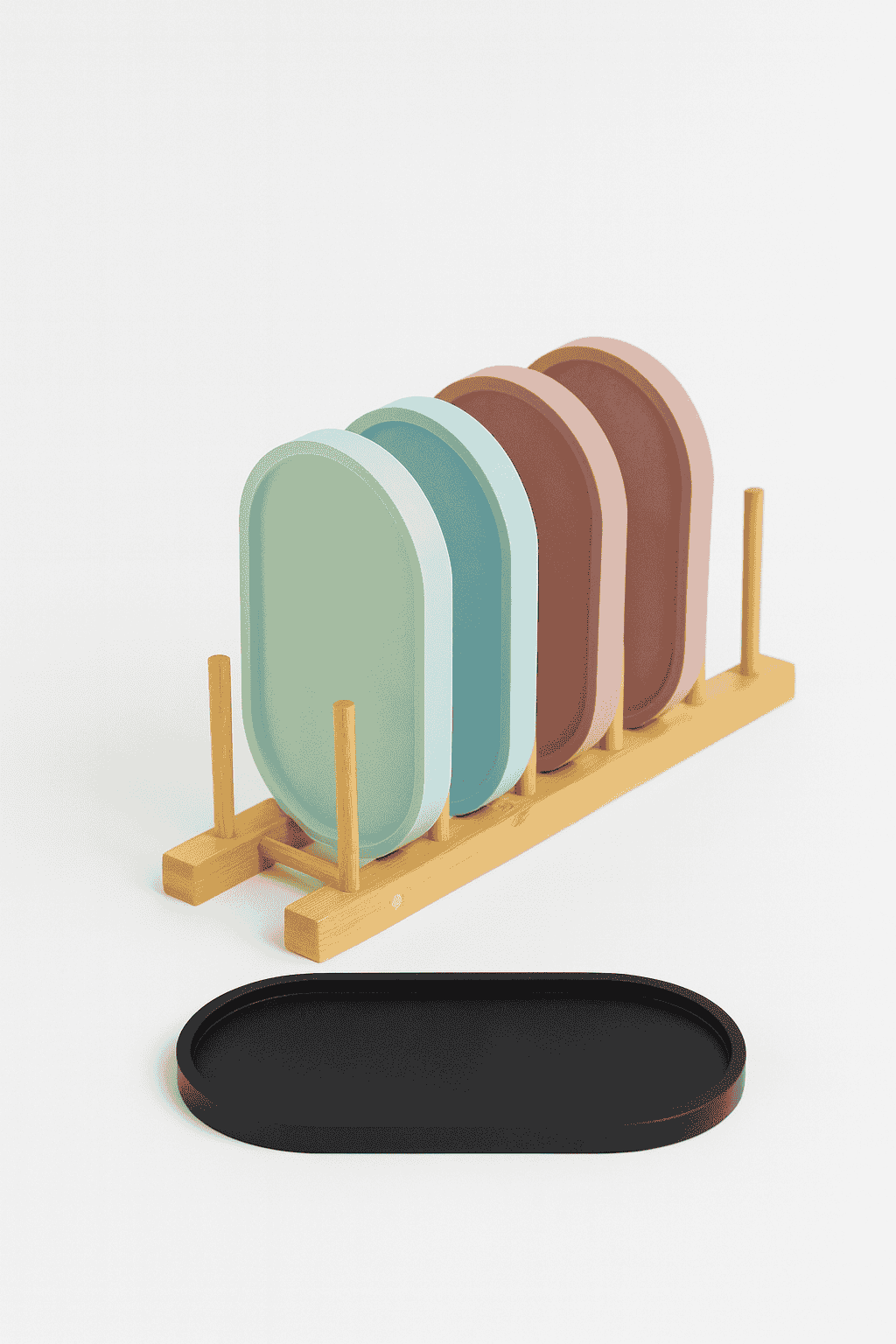 PLT-OVL-BLK LONG OVAL TRAY