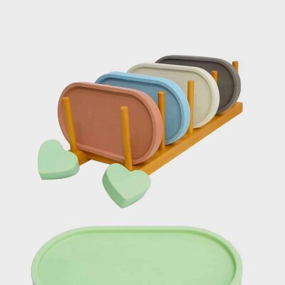 PLT-OVL-GRN LONG OVAL TRAY