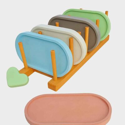 PLT-OVL-PNK LONG OVAL TRAY