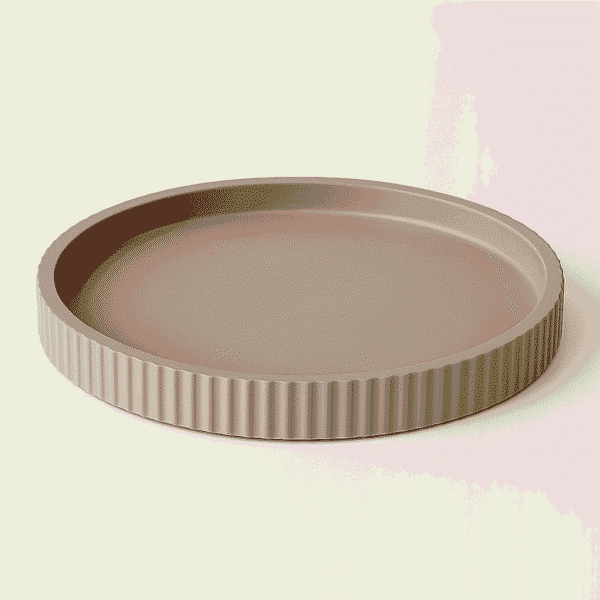RIB-PLT-BRN RIBBED ROUND PLATE L
