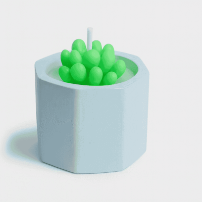 SUC-CDL-BLU SUCCULENT CANDLE POT