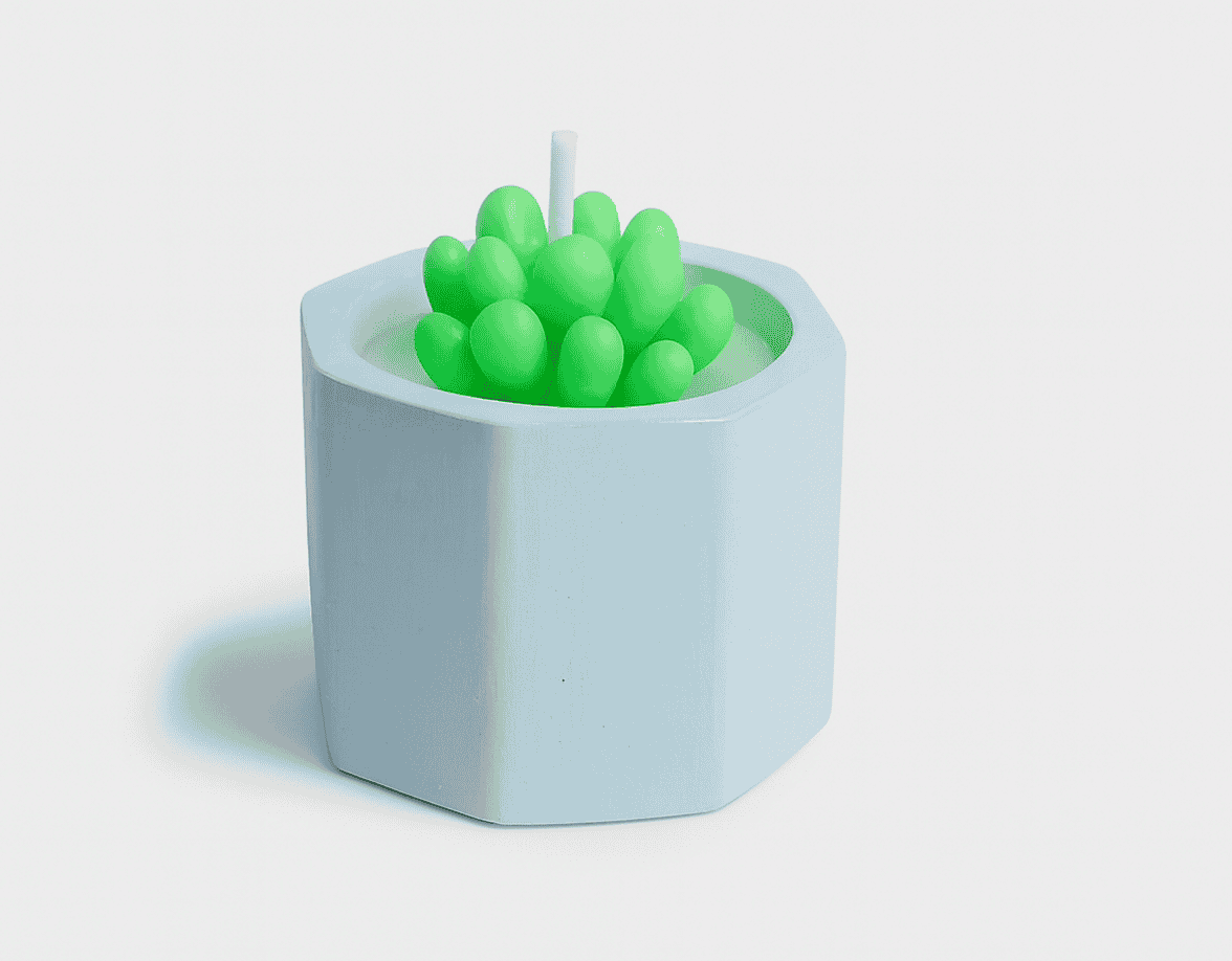SUC-CDL-BLU SUCCULENT CANDLE POT