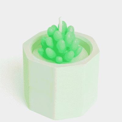 SUC-CDL-GRN SUCCULENT CANDLE POT
