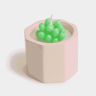 SUC-CDL-PNK SUCCULENT CANDLE POT