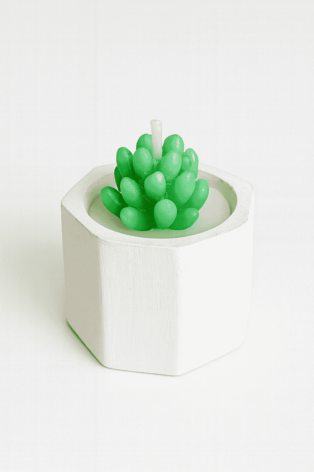 SUC-CDL-WHT SUCCULENT CANDLE POT